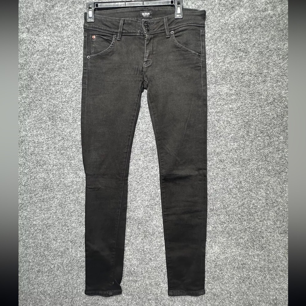 Hudson Jeans Womens 26 Black Collin Midrise Skinny Distressed